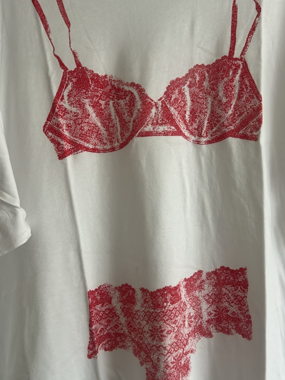 Aerie Oversized Tee with Lingerie Print - Picture 3 of 3